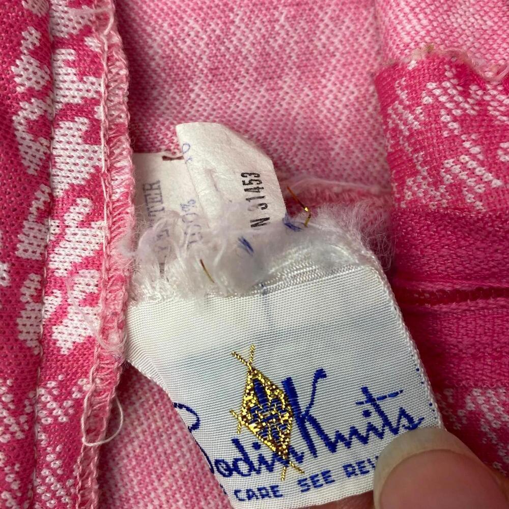 Vintage Rare Trendy Pink & White Check Print Wide-Leg Pants with Belt - Picture 11 of 16